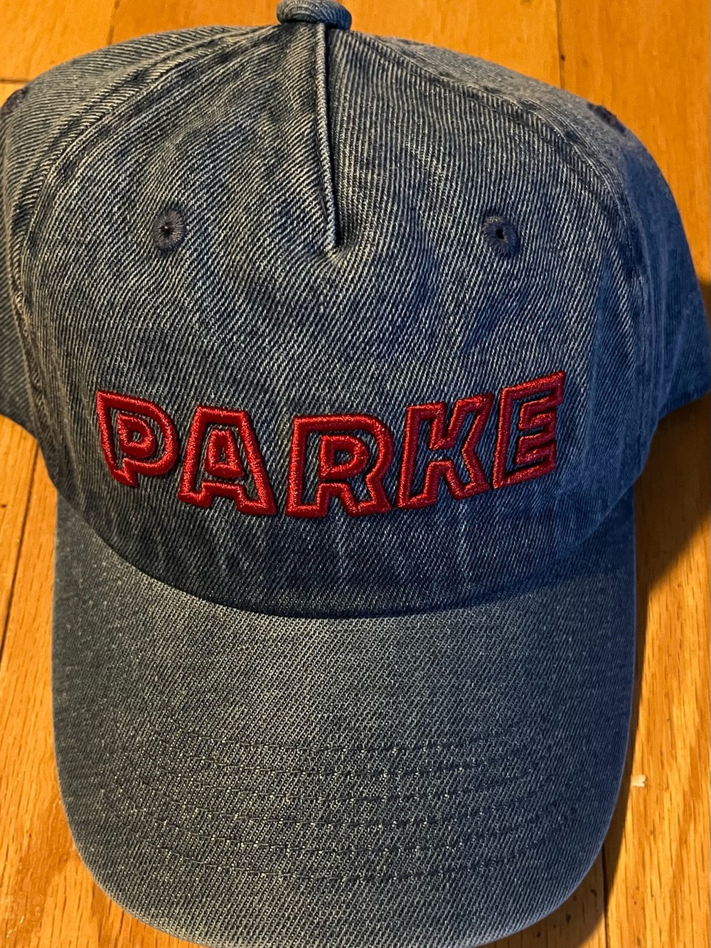 PARKER Denim Cap with Red Embroidered Logo